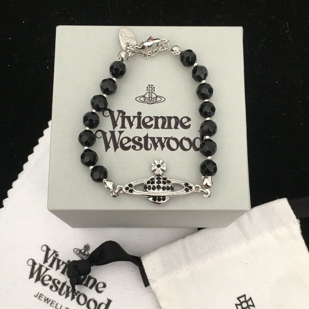 Vivienne Westwood Black Crystal Bracelet